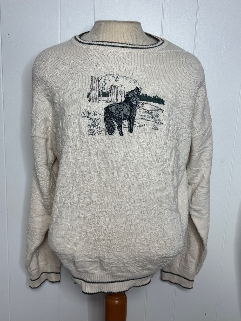 Fieldmaster mens wolf sweater vintage size XL